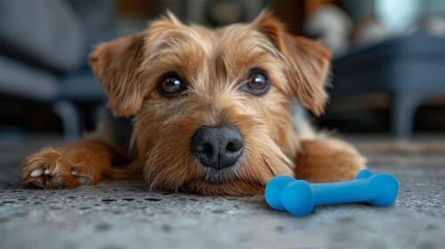 zabawka-kosc-silikonowa-niebieska-13cm